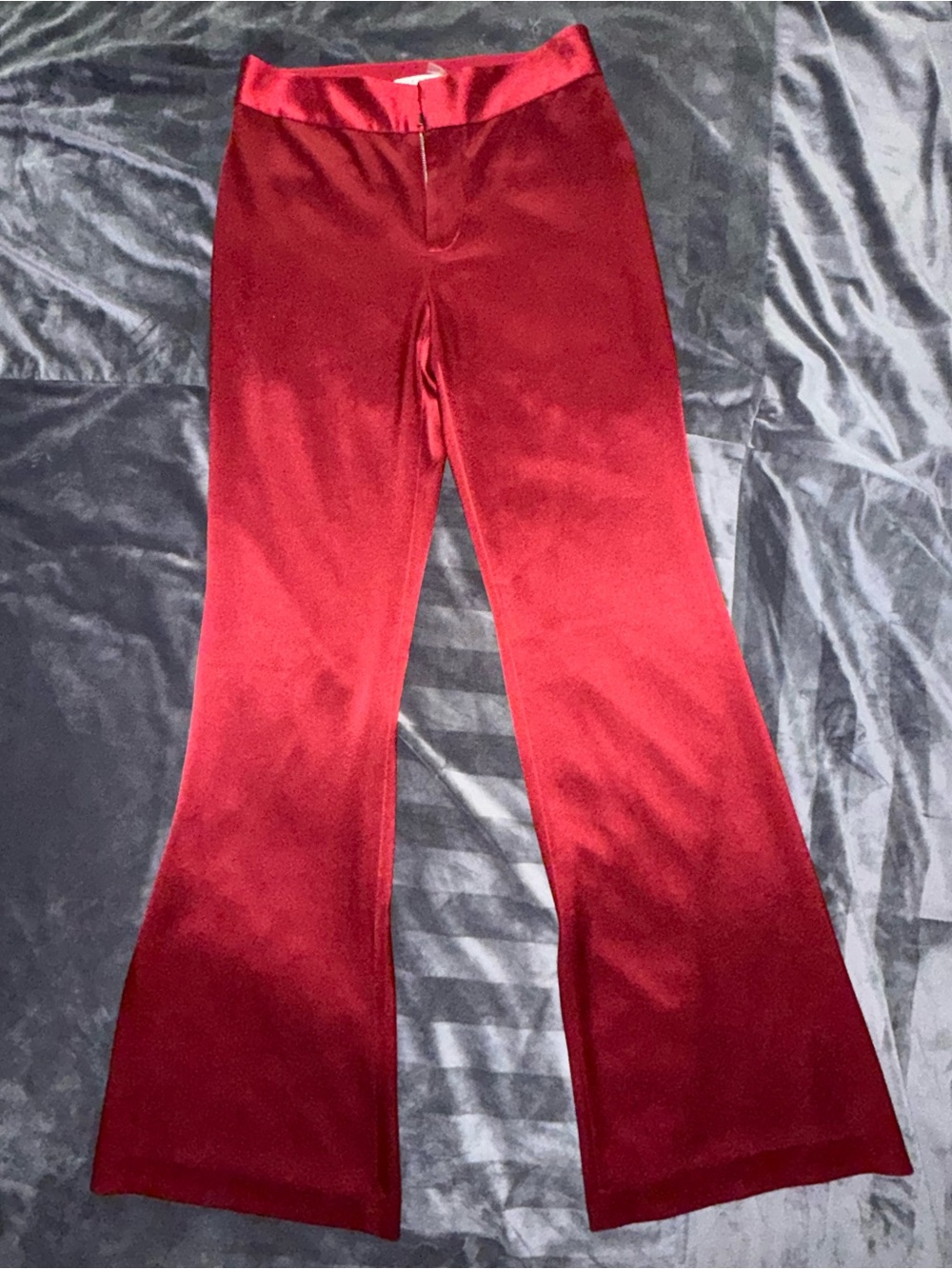 Alice + Olivia High Waisted Wide Leg Silk Pants Size 6 - Picture 4 of 16